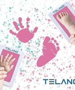 Telano® Baby Voetafdruk En Handafdruk Roze Inktafdruk - Kraamcadeau - Babyshower - Moederdagkado