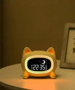 Flient Slaaptrainer - Hond/Puppy - Kinderwekker - Wekker - Nachtlampje Met Dimfunctie - Wit - Oplaadbaar