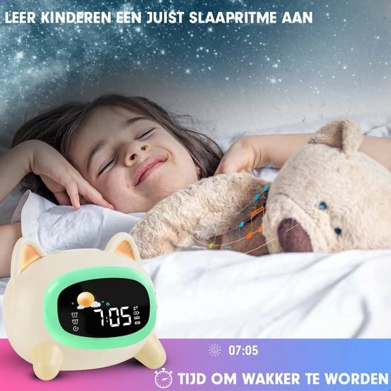Flient Slaaptrainer - Hond/Puppy - Kinderwekker - Wekker - Nachtlampje Met Dimfunctie - Wit - Oplaadbaar 6 Flient Slaaptrainer - Hond/Puppy - Kinderwekker - Wekker - Nachtlampje Met Dimfunctie - Wit - Oplaadbaar - Afbeelding 6