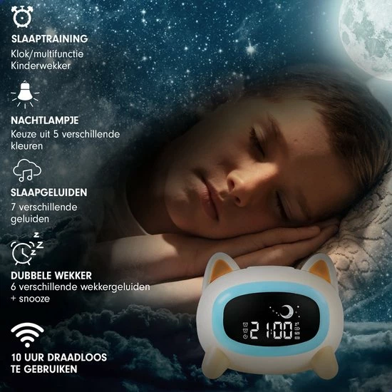 Flient Slaaptrainer - Hond/Puppy - Kinderwekker - Wekker - Nachtlampje Met Dimfunctie - Wit - Oplaadbaar 10 Flient Slaaptrainer - Hond/Puppy - Kinderwekker - Wekker - Nachtlampje Met Dimfunctie - Wit - Oplaadbaar - Afbeelding 10