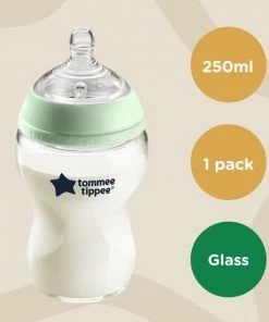 Tommee Tippee Closer To Nature - Zuigflessen - Langzame Uitstroomsnelheid En Anti-colic Ventiel - 250 Ml - Pak Van 1 - Doorzichtig -Zwitsal - Winkel 550x550 955