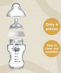 Tommee Tippee Closer To Nature - Zuigflessen - Langzame Uitstroomsnelheid En Anti-colic Ventiel - 250 Ml - Pak Van 1 - Doorzichtig -Zwitsal - Winkel 550x550 959