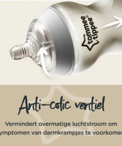 Tommee Tippee Closer To Nature - Zuigflessen - Langzame Uitstroomsnelheid En Anti-colic Ventiel - 250 Ml - Pak Van 1 - Doorzichtig -Zwitsal - Winkel 550x550 961