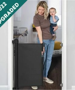 W&Z® Oprolbaar Traphekje - Veiligheid In Huis - Veiligheidshekje Voor Baby - Kinderhekje - Hondenhek - Zwart