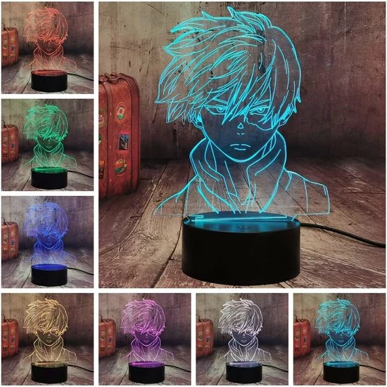ANiMU 3D Lamp - 16 Kleuren - Todoroki - My Hero Academia - MHA - LED Illusie - Bureaulamp - Nachtlampje - Sfeerlamp - Dimbaar - USB Of Batterijen - Afstandsbediening - Anime Cadeau 5 ANiMU 3D Lamp - 16 Kleuren - Todoroki - My Hero Academia - MHA - LED Illusie - Bureaulamp - Nachtlampje - Sfeerlamp - Dimbaar - USB Of Batterijen - Afstandsbediening - Anime Cadeau - Afbeelding 5