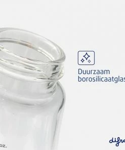 Difrax Glazen Babyfles 250 Ml Natural - Anti-Colic - Blauw - 1 Stuk -Zwitsal - Winkel 550x551 2