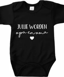 Merkloos Rompertje Met Tekst - Jullie Worden Opa En Oma - Zwart - Zwangerschapsaankondiging - Geboorte - Grootouders - Zwanger - Pregnancy Announcement - Pregnant - Romper
