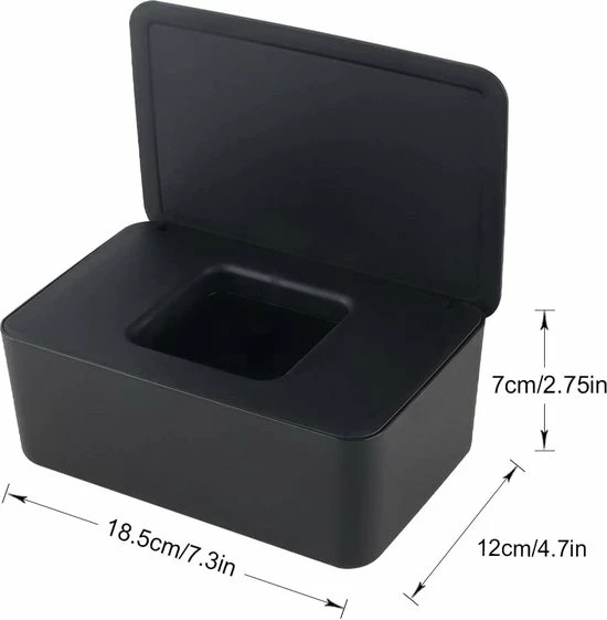 Selwo Vochtige Doekjesbox Voor Baby's, Opbergdoos Voor Vochtige Doeken, Babydoekjes, Toiletpapier, Doos, Zakdoekhouder, Kunststof, Vochtige Doeken, Dispenser, Doekbox, Servetbox, Zwart 7 Selwo Vochtige Doekjesbox Voor Baby's, Opbergdoos Voor Vochtige Doeken, Babydoekjes, Toiletpapier, Doos, Zakdoekhouder, Kunststof, Vochtige Doeken, Dispenser, Doekbox, Servetbox, Zwart - Afbeelding 7