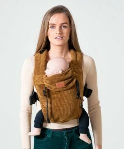 ByKay - Draagzak - Click Carrier Classic - Ribbed Velvet - Mustard Brown