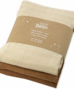 Baby Bello Hydrofiele Doeken - Sandy Almond - Ultra Soft Quality - 3pack