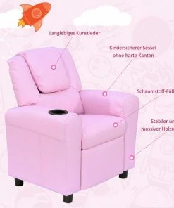 HOMCOM Kinderfauteuil Mini-fauteuil Kinderbank Voor 3-6 Jaar, Roze 55-0039 -Zwitsal - Winkel 550x565 5