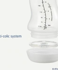 Difrax Glazen Babyfles 250 Ml Natural - Anti-Colic - Blauw - 1 Stuk -Zwitsal - Winkel 550x566 1