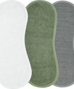 Meyco Basic Badstof Spuugdoeken Schoudermodel 3-pack - Wit/Forest Green/Grijs - 53x20cm