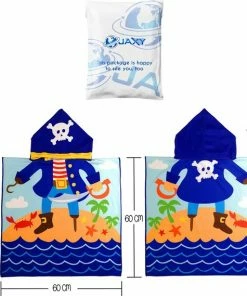 JAXY Badcape Baby - Badcape - Baby Badjas - Omslagdoek - Omslagdoek - Baby Handdoek Met Capuchon - Strandhanddoek - Badponcho - Poncho Handdoek - Microfiber - 60x90cm - Piraat -Zwitsal - Winkel 550x569 2