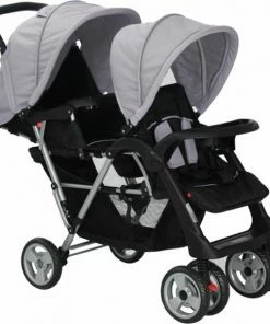 VidaXL Kinderwagen Dubbel Staal Grijs En Zwart -Zwitsal - Winkel 550x573 5