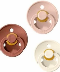 BIBS Fopspenen Set Van 3 -BLUSH ROZE - WOODCHUCK - IVORY WHITE - Maat2 - T2 Leeftijd: 6-18 Maanden