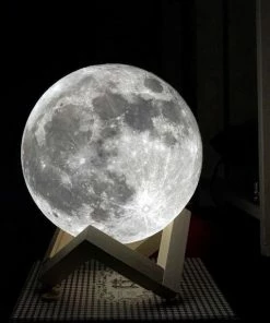 Nixnix - Maan Lamp 15 Cm Extra Groot - Lamp Kinderkamer - Moon Light - Milieuzuining +AA - 6 Uur Powerbatterij - 16 Kleuren Incl. Dimfunctie Nachtlampje Kind - LED Nachtlamp