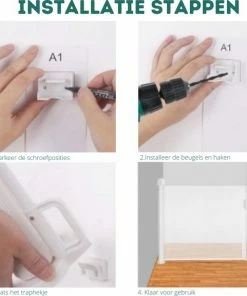 W&Z® Oprolbaar Traphekje - Veiligheid In Huis - Veiligheidshekje Voor Baby - Kinderhekje - Hondenhek - Zwart -Zwitsal - Winkel 550x577 6