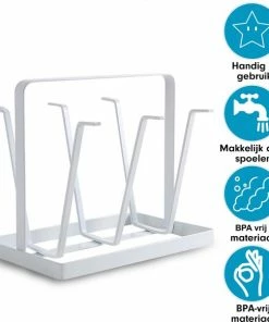 Geen Merknaam Flessenrek - Droogrek Babyfles - Flessen Rek Baby - Flessendroogrek - Afdruiprek - Afwasrek - Flessenrekje - Lekbak - Gouttoir - Witte Droogrek - Vetalo -Zwitsal - Winkel 550x581 5