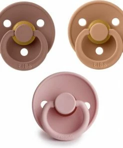 Bibs + Frigg Fopspeen - Maat 1 0-6 Maanden - 3 Stuks - Baby Pink - Woodchuck - Earth