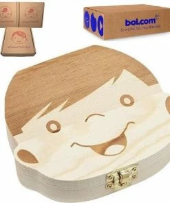Echte Klasse Tanden Doosje - Voor Melktanden En Haarlok Kraam Cadeau - Hout - Jongen