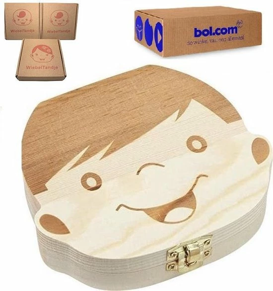 Echte Klasse Tanden Doosje - Voor Melktanden En Haarlok Kraam Cadeau - Hout - Jongen 1 Echte Klasse Tanden Doosje - Voor Melktanden En Haarlok Kraam Cadeau - Hout - Jongen