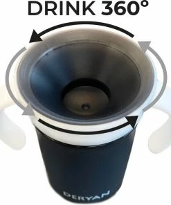 Deryan Luxe Quuby Drinkbeker 360 Trainer - Oefenbeker - Antilekbeker - 2 Stuks - Grijs / Blauw -Zwitsal - Winkel 550x591 4