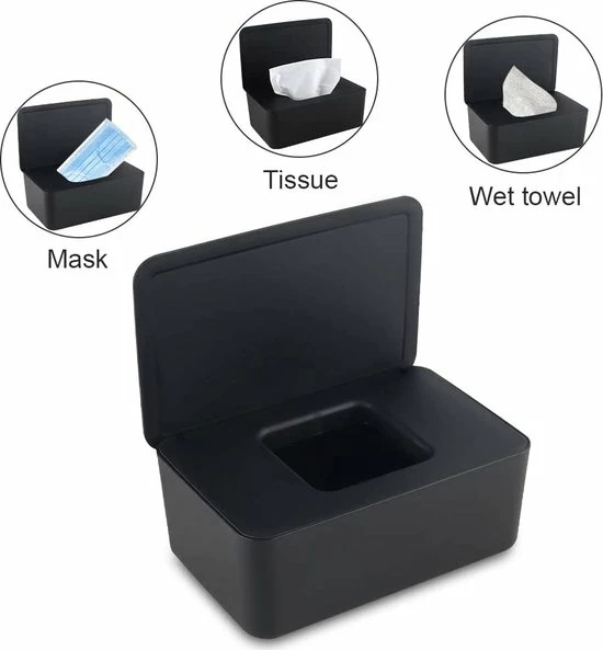 Selwo Vochtige Doekjesbox Voor Baby's, Opbergdoos Voor Vochtige Doeken, Babydoekjes, Toiletpapier, Doos, Zakdoekhouder, Kunststof, Vochtige Doeken, Dispenser, Doekbox, Servetbox, Zwart 6 Selwo Vochtige Doekjesbox Voor Baby's, Opbergdoos Voor Vochtige Doeken, Babydoekjes, Toiletpapier, Doos, Zakdoekhouder, Kunststof, Vochtige Doeken, Dispenser, Doekbox, Servetbox, Zwart - Afbeelding 6