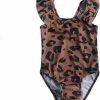 Cutiesz Badpak Meisjes - Luipaardprint Bruin Zwempak Meisjes (Leeftijd Ca. 1 2 Jaar)