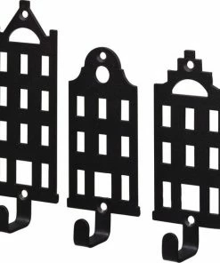 Mezo Steel Kinderkapstok Haakje | Wandhaak | Set 3 Stuks | Zwart | Metaal