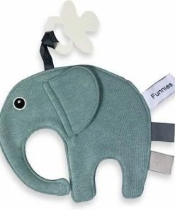 Speendoek Funnies- Olifant Ollie- Stone Green