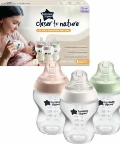Tommee Tippee Closer To Nature -babyflessen - Langzaam Strom - Borstachtige Speen - Anti-koelik, 260 Ml, Pak Van 3 -Zwitsal - Winkel 550x608
