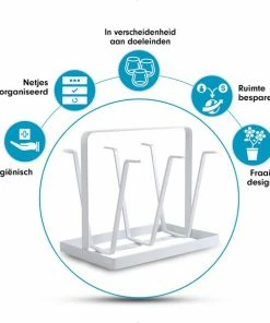 Geen Merknaam Flessenrek - Droogrek Babyfles - Flessen Rek Baby - Flessendroogrek - Afdruiprek - Afwasrek - Flessenrekje - Lekbak - Gouttoir - Witte Droogrek - Vetalo -Zwitsal - Winkel 550x608 3