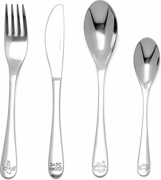 Zilverstad - Kindercouvert 4-delig Nijntje Voertuigen RVS 5 Zilverstad - Kindercouvert 4-delig Nijntje Voertuigen RVS - Afbeelding 5