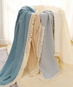 MINIIYOU Hydrofiele Doek XL Met Franjes - 120x120 Cm - Taupe -Zwitsal - Winkel 550x618 4