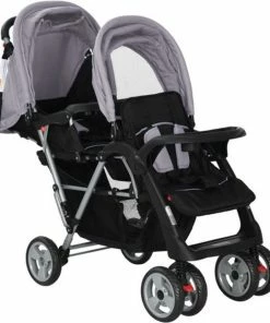 VidaXL Kinderwagen Dubbel Staal Grijs En Zwart -Zwitsal - Winkel 550x619 3