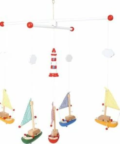 Small Foot Company Houten Mobiel "houten Bootjes En Kleine Vuurtoren"