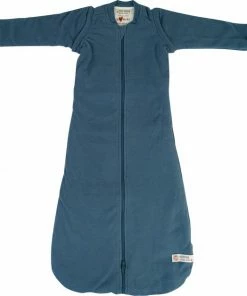 Lodger Baby Slaapzak Met Mouwen 4-12 Maanden - Hopper Rib - 3,3 TOG - Afritsbare Mouwen - Gemakkelijk Verschonen - Deelbare Rits - Blauw - 68/80