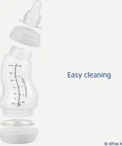 Difrax Glazen Babyfles 250 Ml Natural - Anti-Colic - Blauw - 1 Stuk -Zwitsal - Winkel 550x636 2