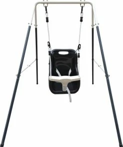 AXI Metalen Baby Schommel Met Zitje Antraciet/créme - Vrijstaande Schommelset Voor Binnen En Buiten