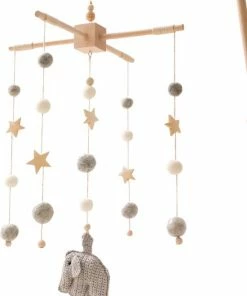 Hippe Schommels Baby Mobiel Olifantje Stijlvol Boxmobiel Dieren Mobiel Babykamer Babyshower Cadeau Babymobiel Wieg Mobiel Kraamcadeau
