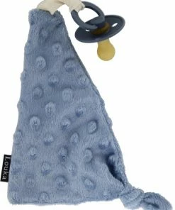 Louka Speendoekje Driehoek Minky Jeansblauw - Blauw - Jongen - Meisje - Minky - Speenknuffel - Excl. Bibs Speen