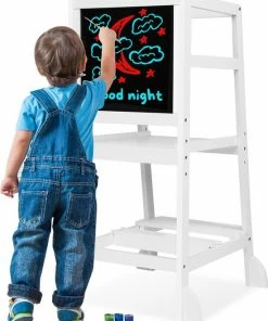 Alizendeh Naturel Learning Tower - Leertoren Keukenhulp - Leertoren - Opstapje - Antislip Opstapje - Kindertrap - Leertoren Peuters - Leer Toren - Naturel Learning Tower -Zwitsal - Winkel 550x695