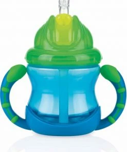 N?by N By - Flip-It Antilekbeker Met Handvatten - Blauw - 240ml - 12m+