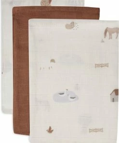 Jollein Baby Washandje Hydrofiel Farm - 3 Stuks