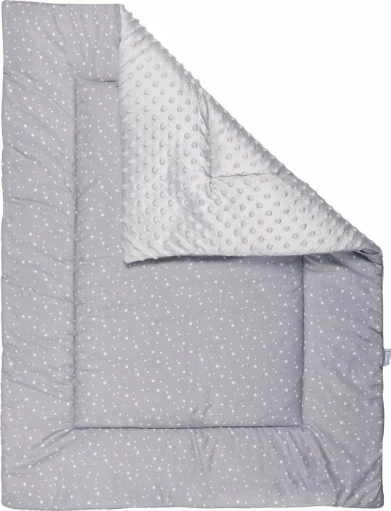 Novéy - Boxkleed 75x95 Cm - Sterren - Grijs - Beige - Baby - Speelkleed 1 Novéy - Boxkleed 75x95 Cm - Sterren - Grijs - Beige - Baby - Speelkleed