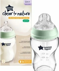 Tommee Tippee Closer To Nature - Zuigflessen - Langzame Uitstroomsnelheid En Anti-colic Ventiel - 250 Ml - Pak Van 1 - Doorzichtig -Zwitsal - Winkel 550x725 1