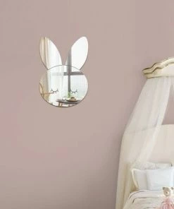 Geen Merknaam Kinderkamer Spiegel - Konijn - Konijnspiegeltje - Spiegeltje - Babykamer - Muur Decoratie