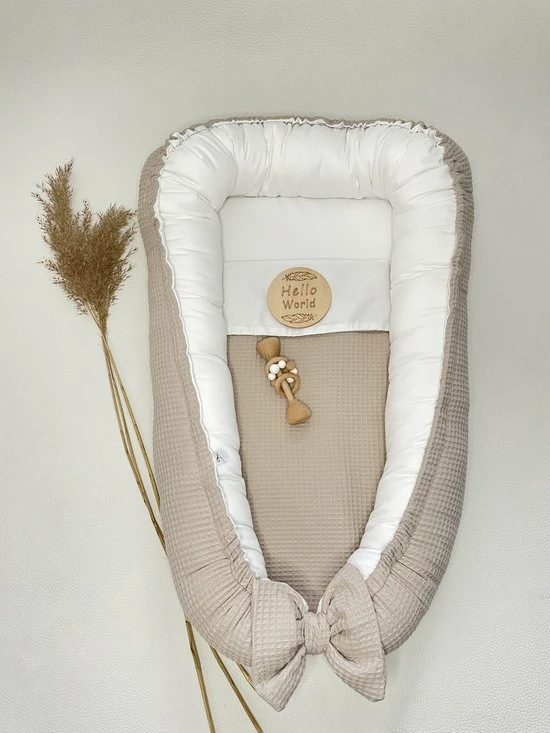 Babynest | Wafelkatoen | Beige | Organic Caton | Biologische Katoen | Duurzaam | Comfykids 1 Babynest | Wafelkatoen | Beige | Organic Caton | Biologische Katoen | Duurzaam | Comfykids