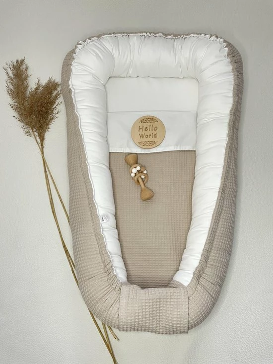 Babynest | Wafelkatoen | Beige | Organic Caton | Biologische Katoen | Duurzaam | Comfykids 3 Babynest | Wafelkatoen | Beige | Organic Caton | Biologische Katoen | Duurzaam | Comfykids - Afbeelding 3